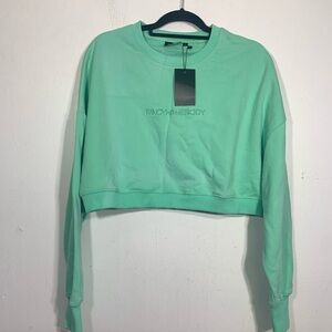 Homebody Cropped Sweatshirt Green Size Small NEW